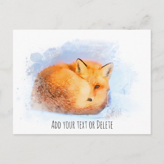 Carte Postale *~ Animal Red Fox Ap18 Artsy Wildlife Text (Devant)