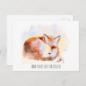 Carte Postale *~* Animal Red Fox Art Ap18 Wildlife Text (Devant / Derrière)