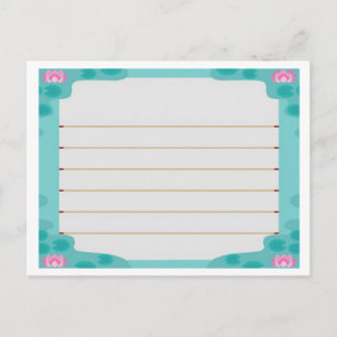 Carte Postale Animal Traversant New Leaf Lilly Pond Stationnaire
