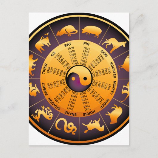 Carte Postale Animal Yin Yang (Devant)