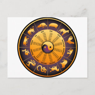 Carte Postale Animal Yin Yang