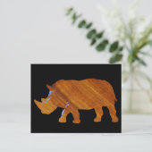 Carte Postale animal zoo rhino de bois (Debout devant)