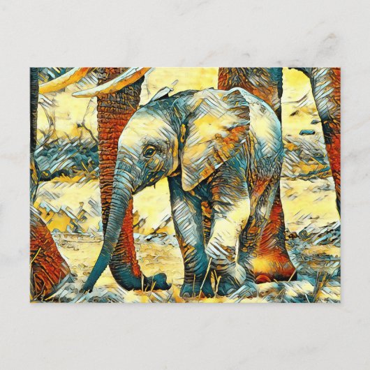 Carte Postale AnimalArt_Elephant_010 (Devant)