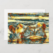 Carte Postale AnimalArt_Hippo_001 (Devant / Derrière)