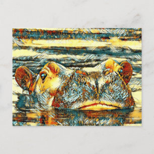 Carte Postale AnimalArt_Hippo_001