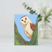 carte postale animale de chouette des neiges (Debout devant)