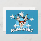 Carte Postale Animaniacs | Warner frères bras écartés graphique (Devant / Derrière)