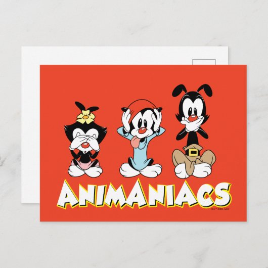 Carte Postale Animaniacs | Warner Siblings "No Evil" Graphic (Devant / Derrière)