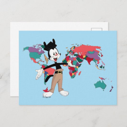 Carte Postale Animaniacs | Yakko's World Map Graphic (Devant / Derrière)
