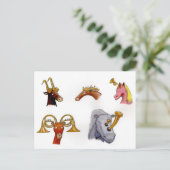 Carte Postale Animaux à cornes (Debout devant)