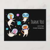 Carte Postale Animaux astronautes mignons flottant dans l'espace (Devant)