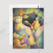 Carte Postale Animaux courbés (Devant / Derrière)