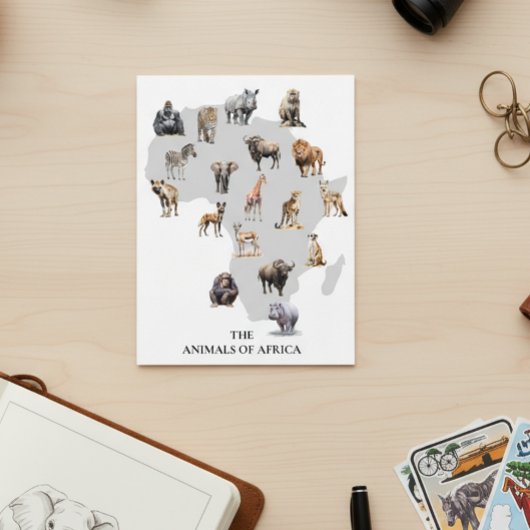 Carte Postale Animaux d'Afrique Safari Faune