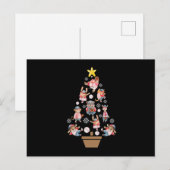 Carte Postale Animaux de baseball arbre de Noël (Devant / Derrière)