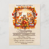 Carte Postale Animaux de bois d'action amicale Feuilles d'automn (Devant)