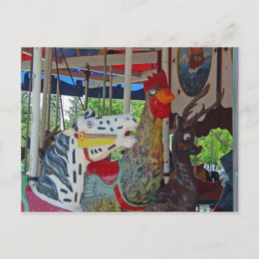 Carte Postale Animaux de carrousel anciens (Devant)