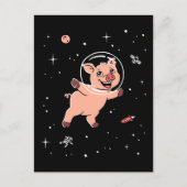 Carte Postale Animaux De Cochon Dans L'Espace (Devant)
