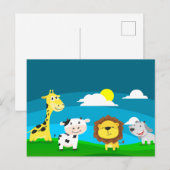 Carte Postale Animaux de dessin animé (Devant / Derrière)