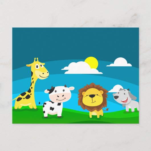 Carte Postale Animaux de dessin animé (Devant)