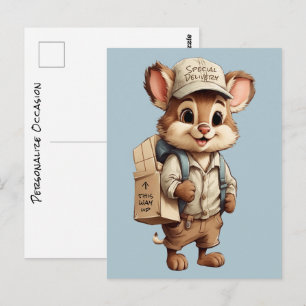Carte Postale Animaux de dessin animé mignons livraison spéciale