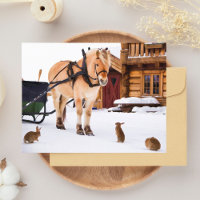 Animaux de ferme lapins de cheval neige