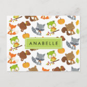 Carte Postale Animaux de forêt, Animaux de forêt, Votre nom (Devant)