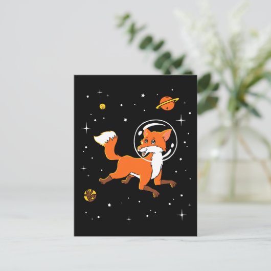 Carte Postale Animaux de Fox dans l'espace (Debout devant)