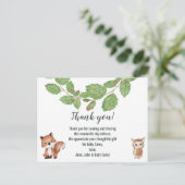 Carte Postale Animaux de la forêt aquarelle Merci (Debout devant)