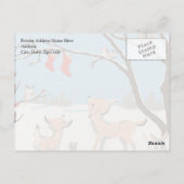 Carte Postale Animaux de la forêt d'hiver (Dos)