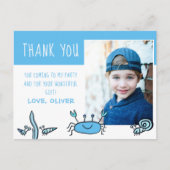 Carte Postale Animaux de mer crabe bleu mignon garçon photo anni (Devant)