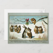 Carte Postale Animaux de Noël au gui victorien
