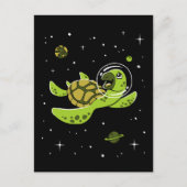 Carte Postale Animaux de tortues dans l'espace (Devant)