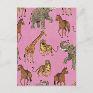Carte Postale Animaux de zoo vintage