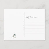 Carte Postale Animaux des Bois Renard Lapin Fleurs (Dos)