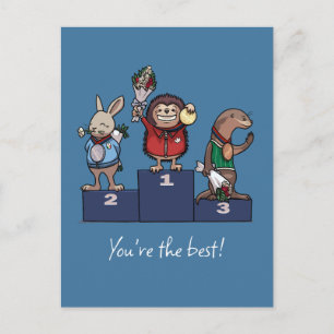 Carte Postale Animaux des Bois Vous êtes le meilleur ! Cadeau Po
