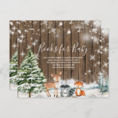 Carte Postale Animaux d'hiver Wood Snowflakes Livres pour bébé (Devant / Derrière)