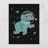Carte Postale Animaux éléphants dans l'espace (Devant)