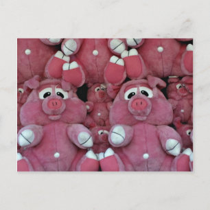 Carte Postale Animaux en peluche dans le parc d'attractions