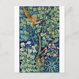 Carte Postale Animaux et fleurs, Forêt, William Morris