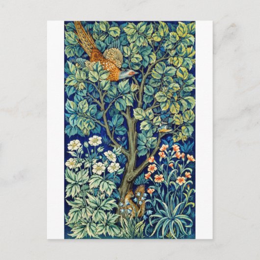 Carte Postale Animaux et fleurs, Forêt, William Morris (Devant)