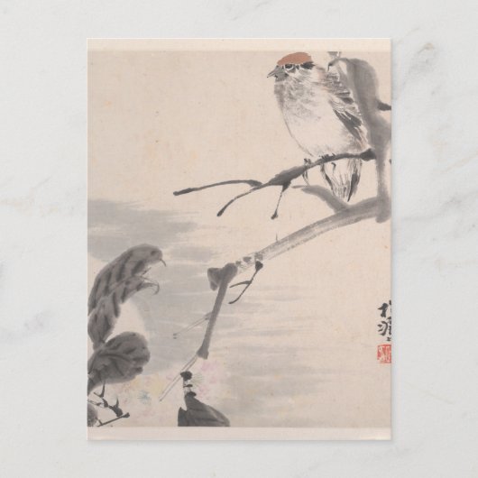 Carte Postale Animaux, fleurs et oiseaux - Ren Yi (Devant)