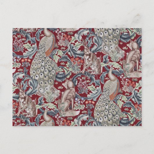 Carte Postale Animaux forestiers, William Morris (Devant)