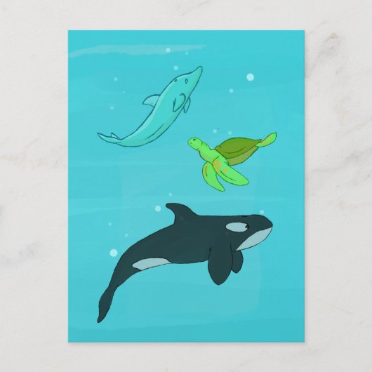 Carte Postale Animaux marins (Devant)