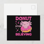 Carte Postale Animaux Mignons Axolotl Drôle Dans Le Rose De Donu (Devant / Derrière)