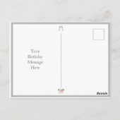 Carte Postale Animaux mignons Typographie aquarelle Anniversaire (Dos)