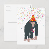 Carte Postale Animaux singes chimpanzés faisant la fête lors d'u (Devant / Derrière)