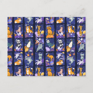 Carte Postale Animaux spatiaux, animaux dans l'espace, astronaut