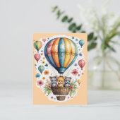 Carte Postale Animaux sur un ballon (Debout devant)