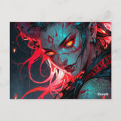 Carte Postale Anime à cornes rouges fille (Dos)