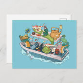 Carte Postale anime fille dragon bateaux légumes (Devant / Derrière)